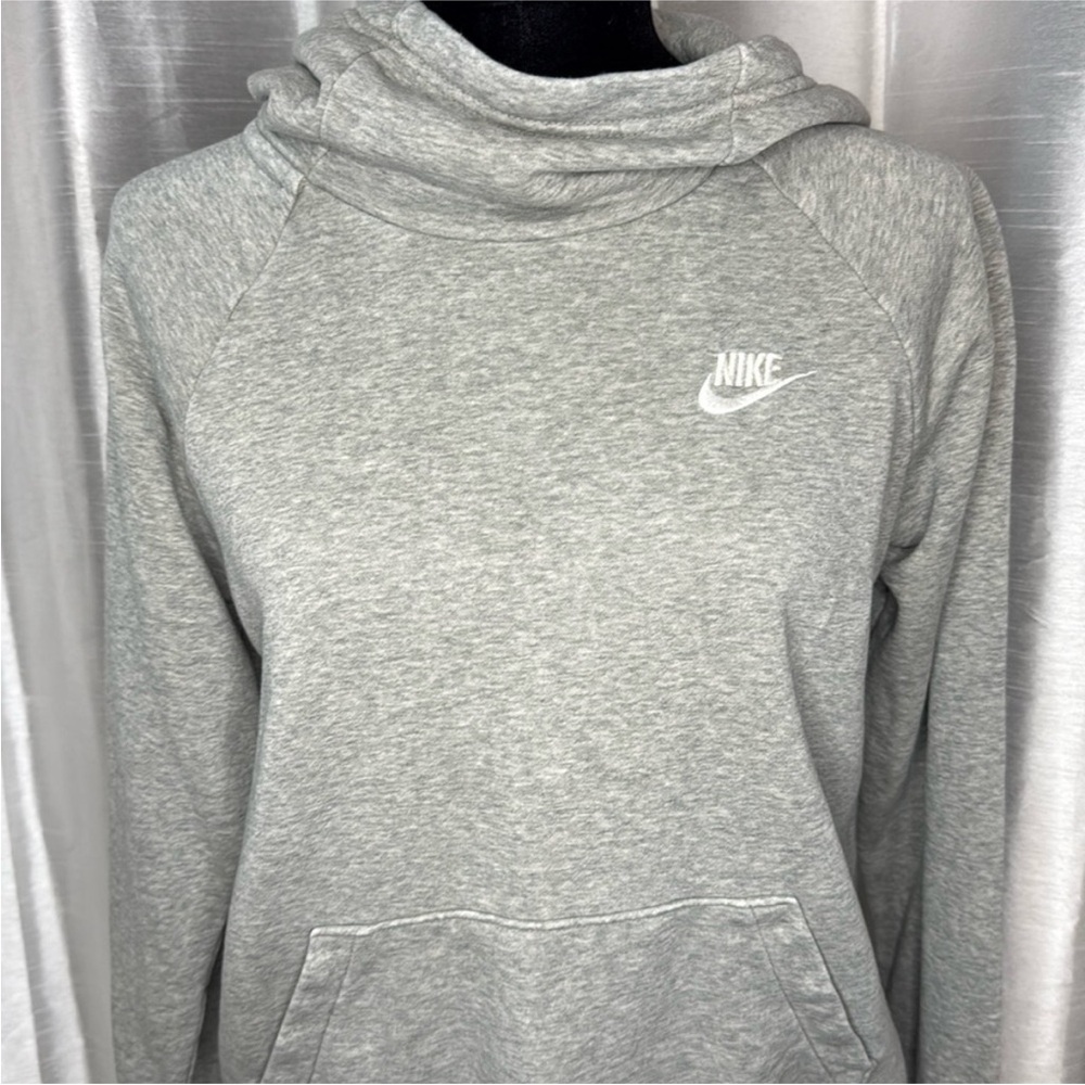 Nike Gray Funnel Neck Hoodie Pullover Athleisure Lounge Sweatshirt XS